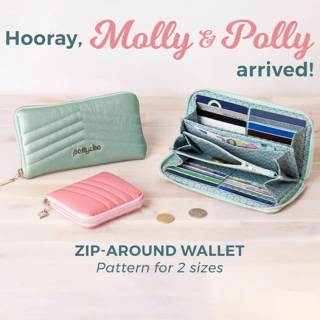 sewing pattern wallet with zipper