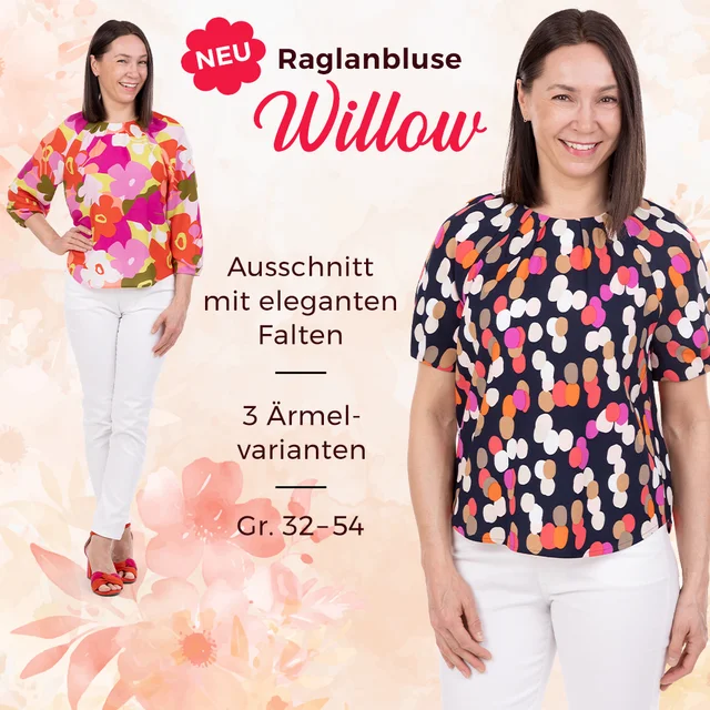 Damen-Schnittmuster Raglanbluse selber nähen