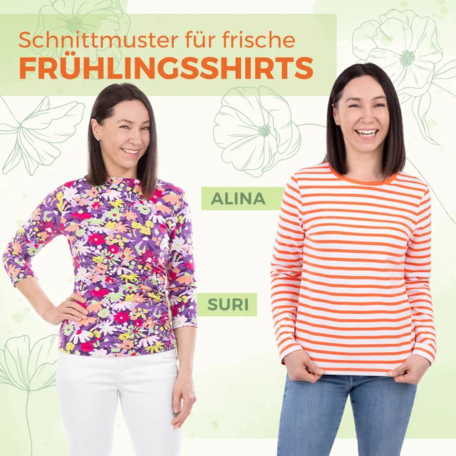 Schnittmuster für Frühlings-Shirts zum selber Nähen