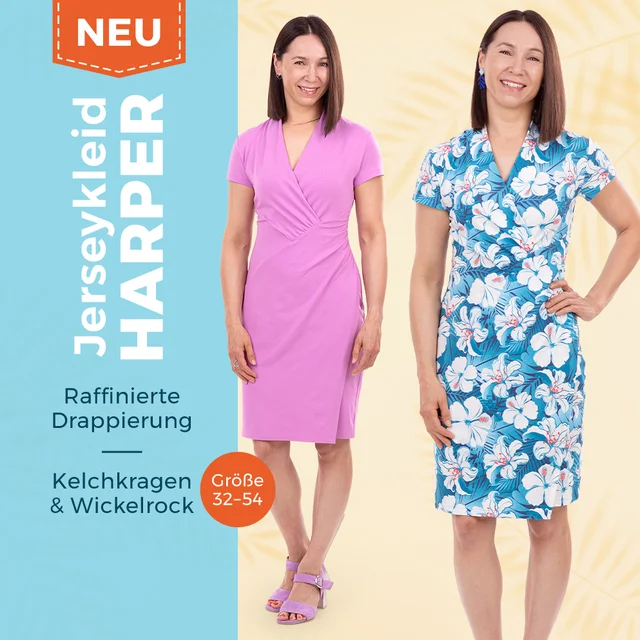 Schnittmuster drapiertes Damenkleid selber nähen