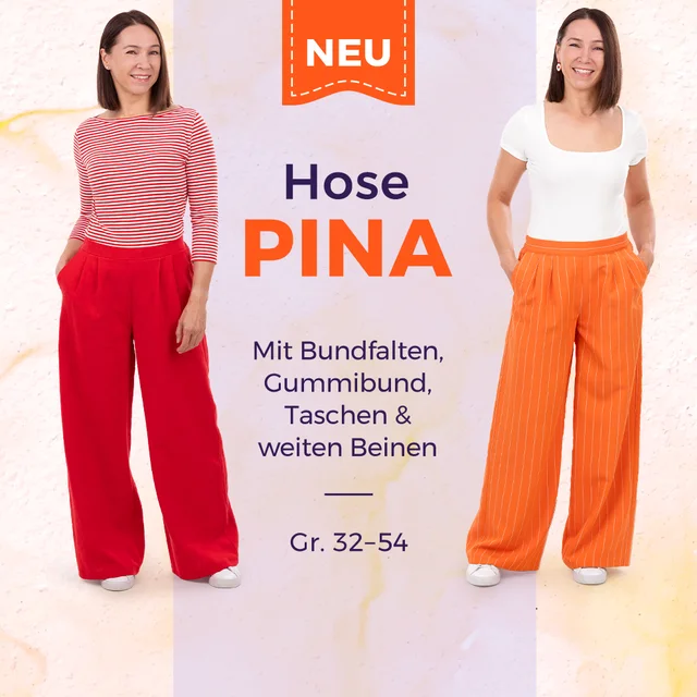 Schnittmuster PINA Bundfaltenhose mit weiten Beinen