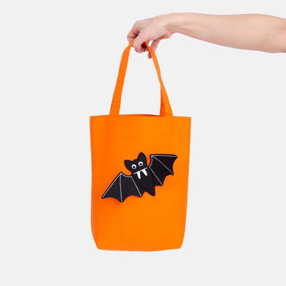 Halloween Applikation Fledermaus Tasche