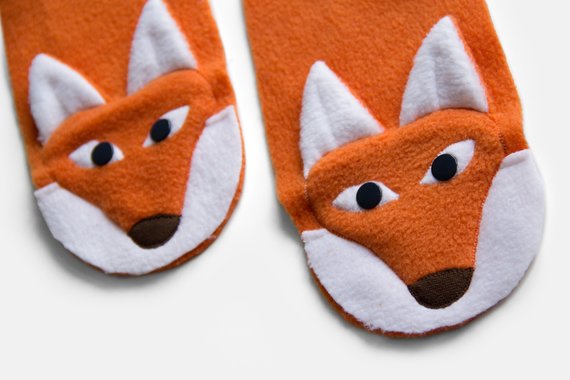 Nähanleitung mit kostenlosem Schnittmuster Fuchshandschuhe Ohren und Augen nähen
