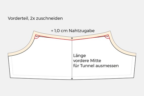 Nähanleitung Doppelträger und Tunnel: Vorderteil anpassen