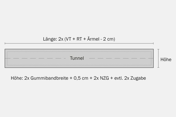 Nähanleitung Schnittmuster Bluse Carmenausschnitt Tunnel Schnittteil