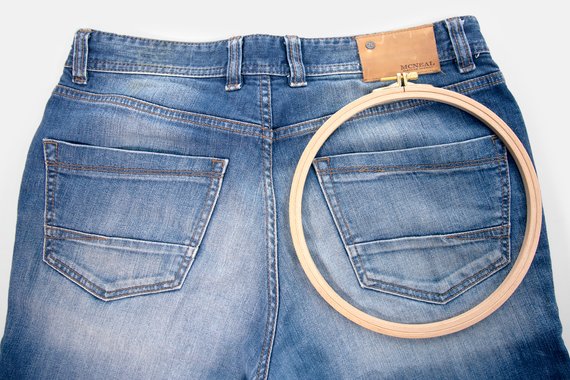Jeans Upcycling Stickrahmen Anleitung